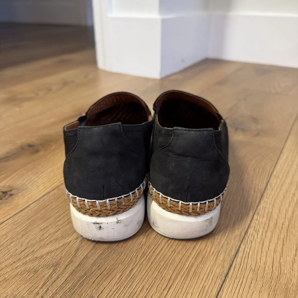 L'Amour Des Pieds Stazzema Loafers‎ 9 Black Leather Platform Slip On